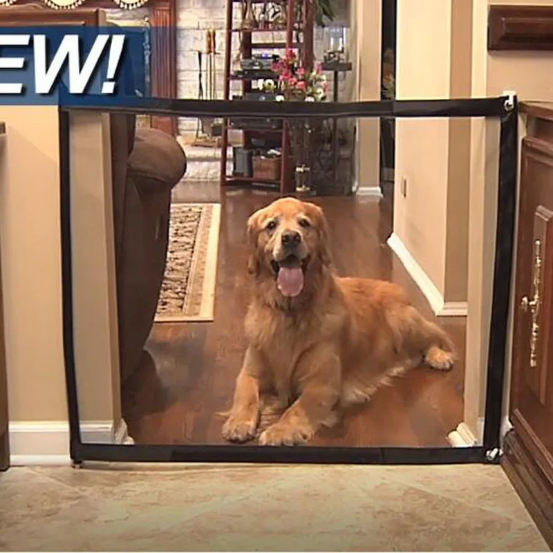 Dropshipping 2019 Dog Gate The Ingenious Mesh Magic font b Pet b font Gate For Dogs