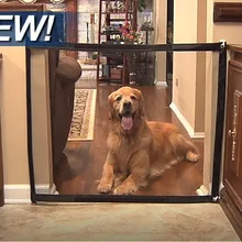 Dropshipping 2019 Dog Gate The Ingenious Mesh Magic font b Pet b font Gate For Dogs