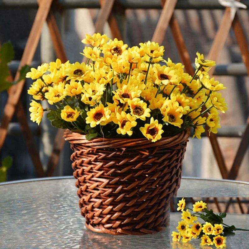 

High quality New 7 Head and 14 Head Fake Sunflower Artificial Silk Flower Bouquet Home Decor