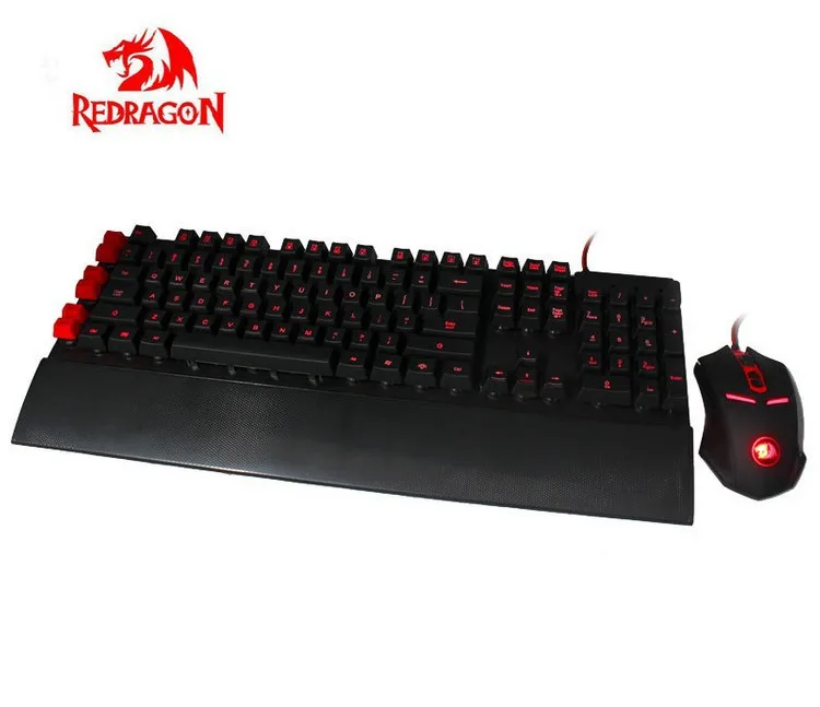 Redragon S102 Gaming Keyboard игры Мышь комбо 110 ключ 7 цветов клавиатура с подсветкой и Мышь Набор игровой Мышь и клавиатура Тихая