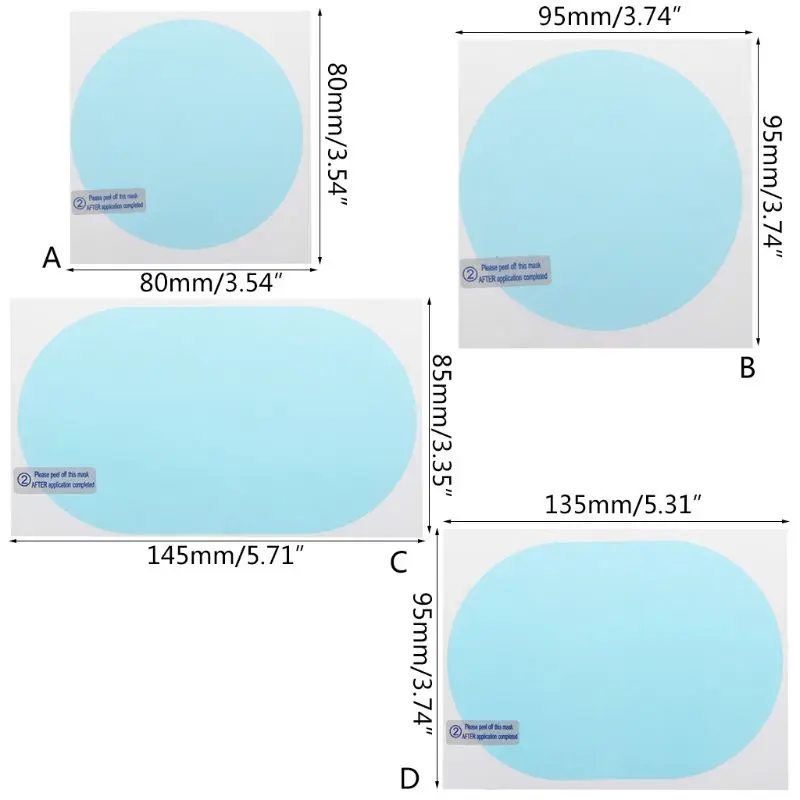 Новинка, 1 пара, автомобильная анти-водная туманная пленка, противотуманное покрытие, непромокаемая гидрофобная зеркальная защитная пленка заднего вида, 4 размера
