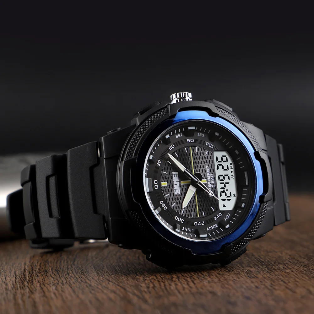 Günstig Männer Militär Uhren Armee Männer der Armbanduhr LED Quarzuhr Digtial Dual Time Herren Uhr reloj hombre Sport Uhr