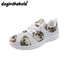 Doginthehole мопса с принтом женская прогулочная обувь для прогулок на природе, со шнуровкой; кроссовки на высокой платформе; женские Фитнес женские туфли, удобные