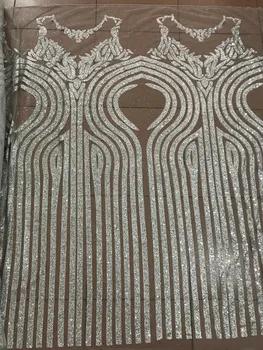 

hot sale glued glitter Nigerian tulle lace fabricDiudiu-81728 in silver glued glitter african tulle net lace fabric