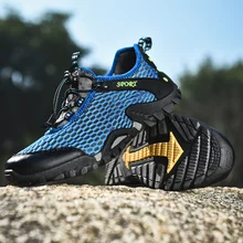 Уличная водонепроницаемая обувь для мужчин, противоскользящие ПВХ водные Туфли-тапочки, обувь для прогулок, дышащая сетка, водонепроницаемые мужские кроссовки