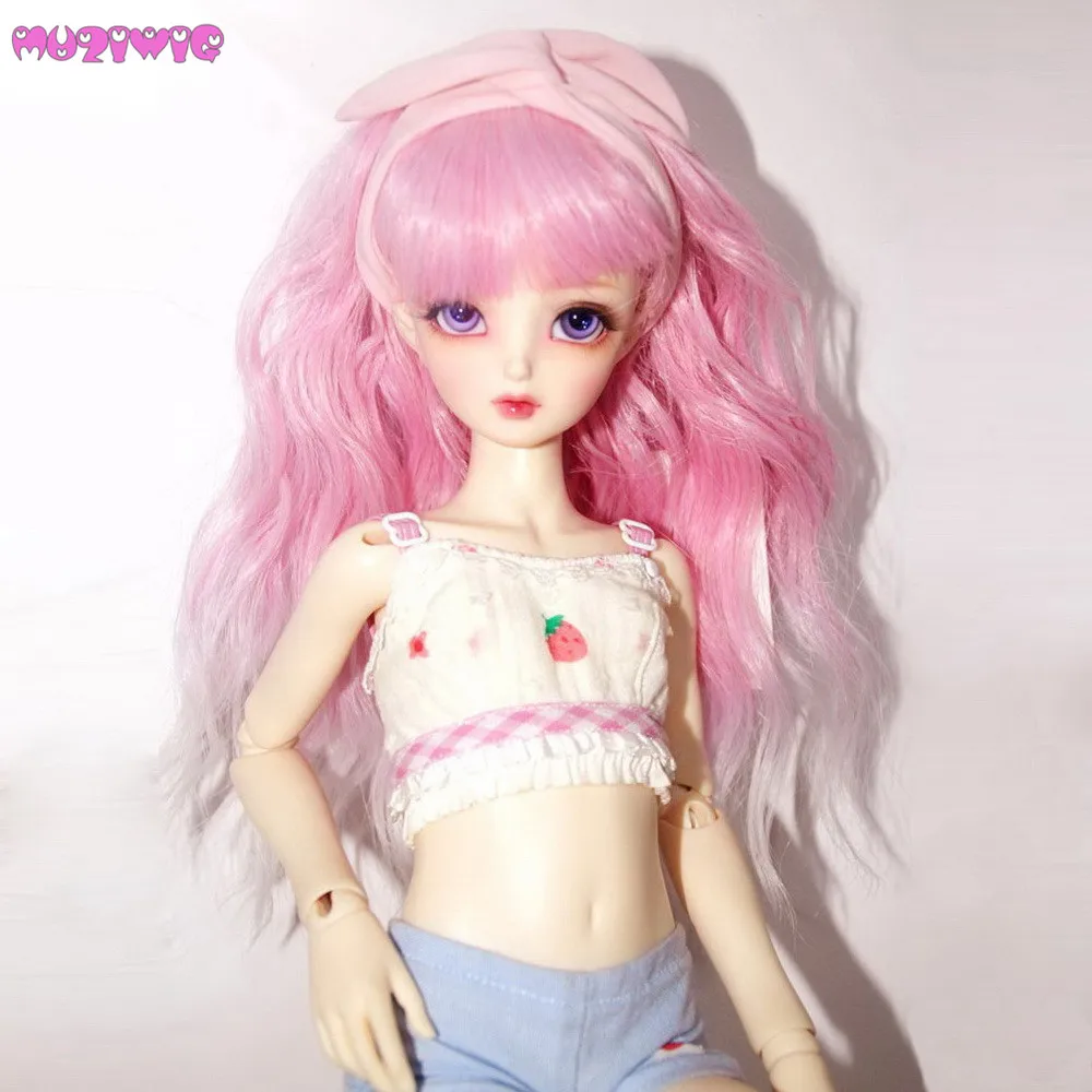 Muziwig куклы Длинные розовые волосы для 1/3 1/4 1/6 BJD кукла для изготовления аксессуаров