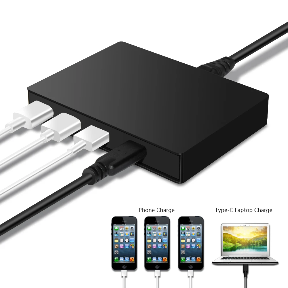 Устройство для быстрой зарядки PD3.0 Type C и QC3.0 3 порта USB 0 адаптер питания Macbook iPhone