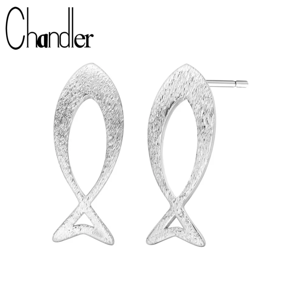 

Chandler 1Pair Brand New Jesus Fish Earrings Brushed Hollow Fishes Simple Bronics Drop Shipping Wholesale Free Shipping
