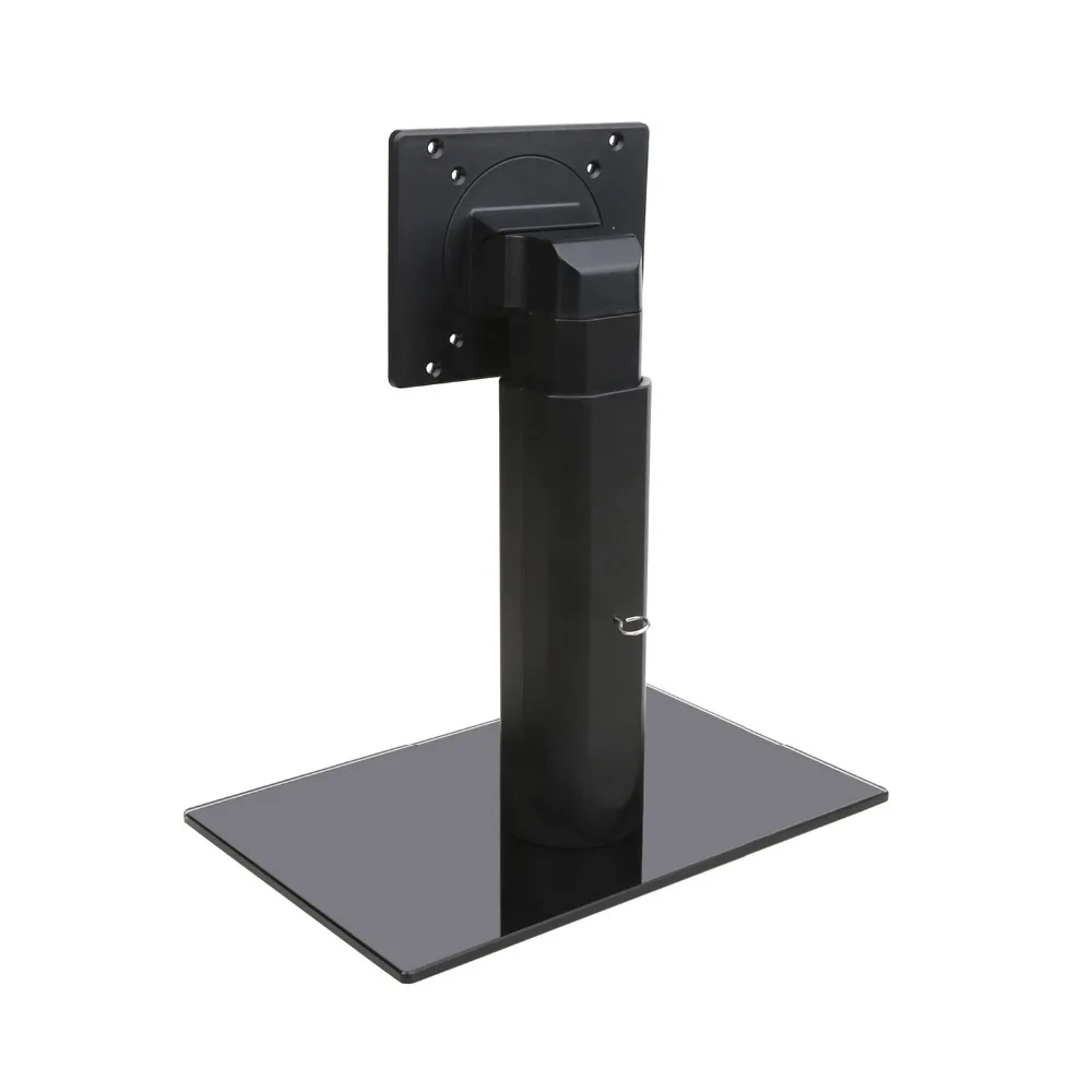 Tilt&Swivel Single LCD Monitor Stand Height Adjustable Toughened Glass Heavy Bottom For 10-24inch Monitor VESA 100&75mm (1)