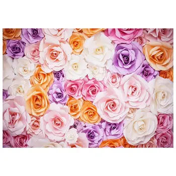 

Top Deals 7x5ft Photography Backdrop 3D color Paper Flower wall gorgeous wedding baby shower Beautiful bride shower background