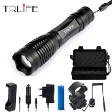 Светодиодный светильник-вспышка T6/L2/V6 с бусинами, тактический светильник-вспышка s для охоты, вспышка, светильник фонарь+ 18650+ зарядное устройство+ крепление для пистолета