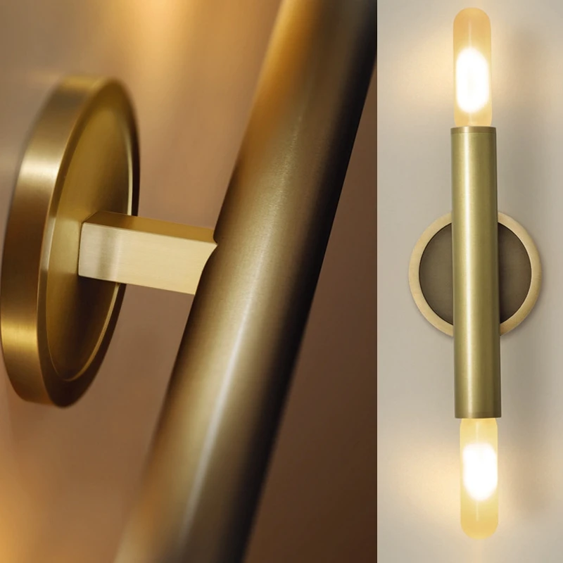 Pure Copper Modern Novelty Mirror Headlights Led Wall Lamp Living Room Bathroom Bedroom Wall Light Home Lighting Fixture (9)