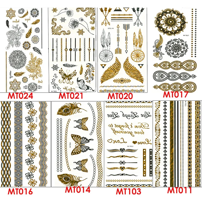 8PCS Beautiful Cute Water Transfer Tattoos Body Art Makeup Cool 3D Waterproof Temporary Tattoo Stickers For Girls Man Tatouage (23)