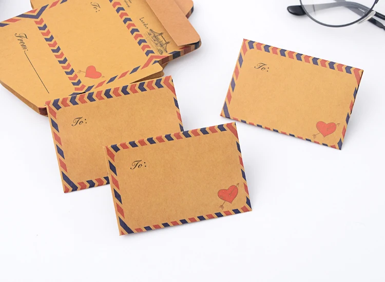 45 pcs/set Creative Vintage Paper Envelope Kraft Paper Envelopes for Invitations For Student School Office Gift Free Shipping