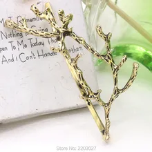 Women Simple Hair Accessories Metal Gold/Silver Plated Antler Hairpin Fashion Personality Princess Clip
