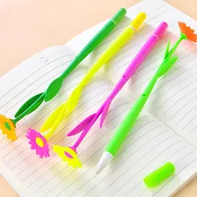 

12 Pcs Cartoon Silicone Lucky Flower Black Gel Ink Pen Set Garden Tea Party Favor Fun for Kids Adult Stationary Giveaways
