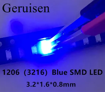 

Free Shipping 1206 Blue Led Super Bright SMD LED diodes 3.2*1.6*0.8MM 460-470NM light-emitting diodes SMD 1206 LED Blue 2000PCS
