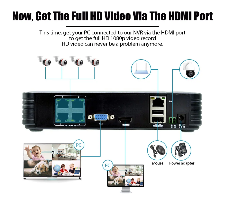 Золотая система безопасности Full HD 1080P 4CH NVR CCTV 4 шт. 2MP FHD уличная ip-камера 4CH 1080P PoE камера безопасности комплект HDMI VGA P2P