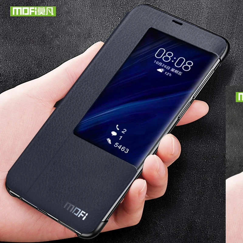 

Mofi Phone Cases For Huawei Mate 20 Pro Case Original PU Leather Clear View Smart Mirror Cover Mate20 Business Capa Fundas