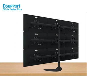 

17-24" Aluminum Alloy 9 Screen LCD TV Mount Free Lifting Sliding Full Motion 9 Monitor Holder Desktop Stand S9