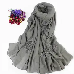 Цветы женские зимние, шарф Хлопок Основы шаль для дам теплые шарфы весна-осень wrap Хиджаб