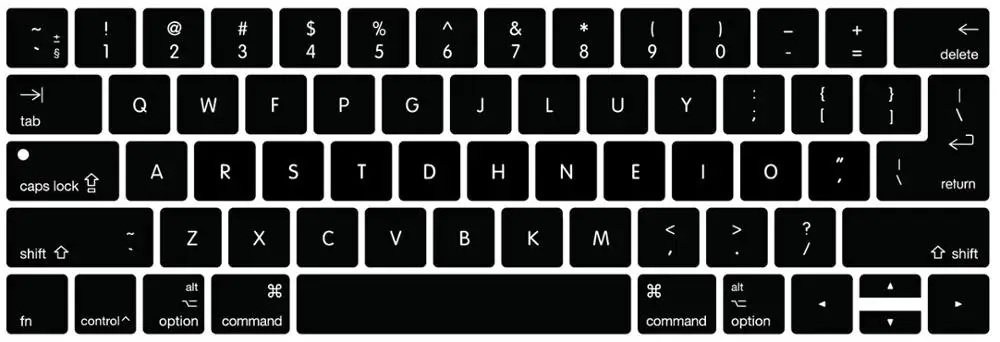 Clavier французский Датский Немецкий иврит Арабский Клавиатура кожаный силикон крышка клавиатуры для нового Macbook Pro 13 15 с сенсорной панелью - Цвет: Colemak