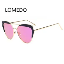 High Quality Women Designer Eyeglasses 2017 Mirrored Cat Eye Sunglasses Alloy Legs Glasses Oculos De Sol Feminino