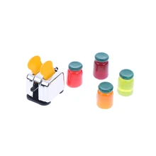 Мини 1:12 Кукольный дом Миниатюрный хлебная машина и джем ломтики хлеба для кукольного домика Декор Аксессуары классические кухонные игрушки