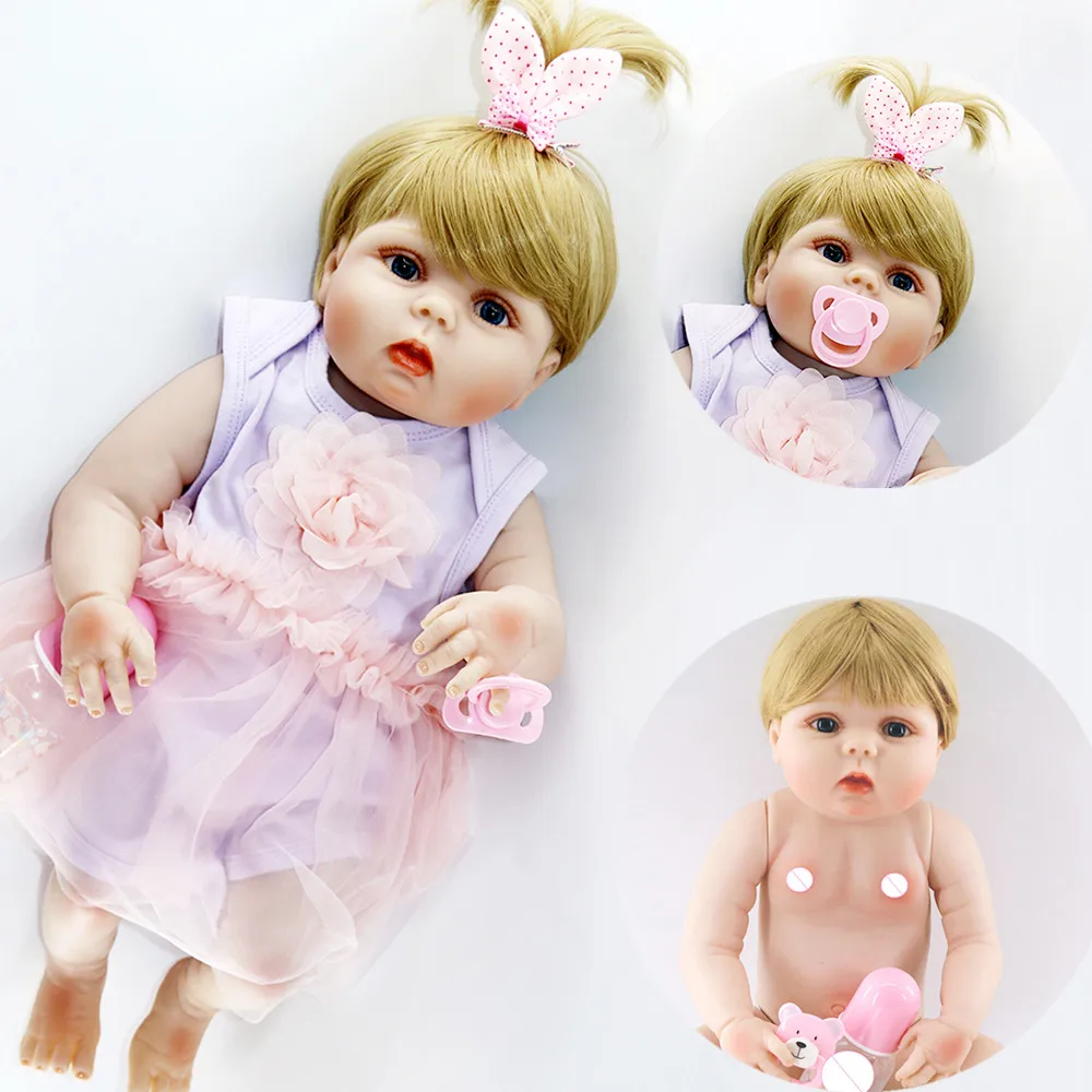 NPK 23 "полный Силиконовый reborn игрушки vivid Doll Lifelike Baby-Reborn Boneca может вводить воду очаровательная девочка подарки девочки игрушки Playmate