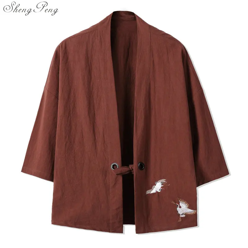 Kimono cardigan men Japanese obi male yukata men's haori Japanese samurai clothing traditional clothing Q749