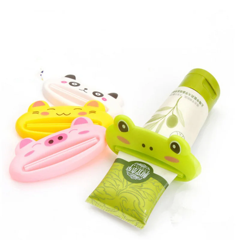 2pcs! Cute Animal toothpaste squeezer Dispenser manually easy