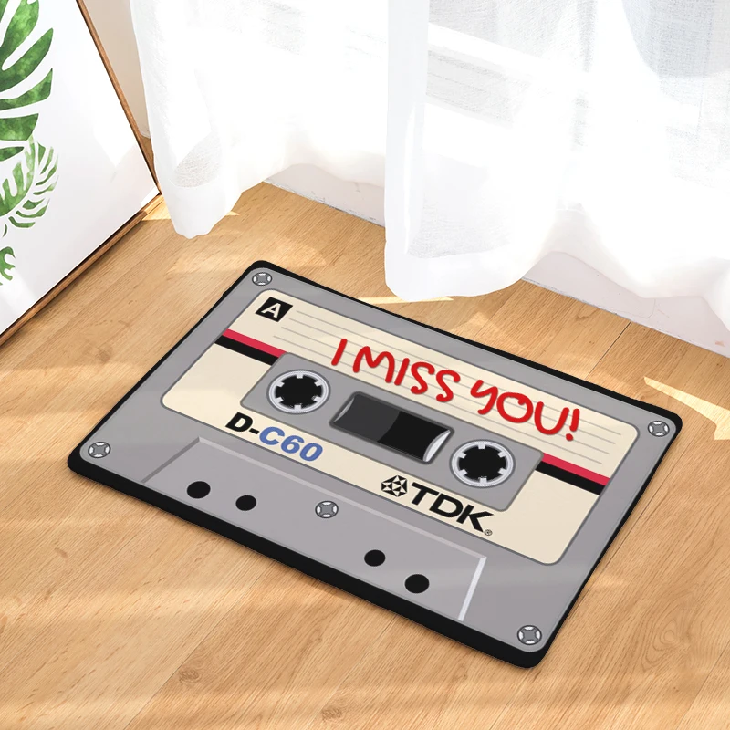 Vintage Entrance Anti Slip Doormat Magnetic Cassette Tape Mix Tape