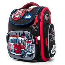 Delune Cartoon School Bags Mochila Infantil New Car Children Orthopedic School Backpacks for Boys Primary School Bag Grade 1-5