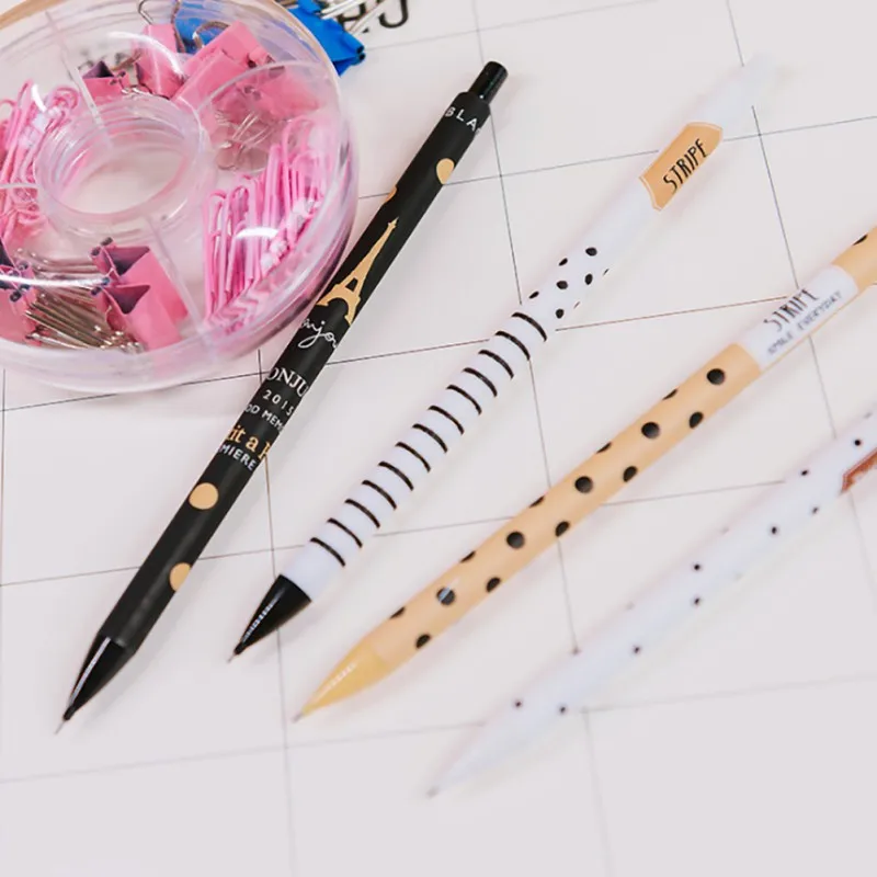 

1Pcs 0.5mm Cute Kawaii Plastic Mechanical Pencil Lovely Dots Tower Automatic Pen For Kid School Supplies Gift for Girls Boys