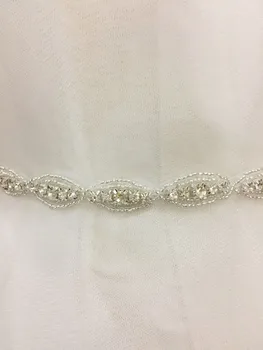

1 yard hinestone crystal beaded lace trim wedding belt, bridal sash, wedding gown straps ,bridesmaids belt,rhinestone hairband