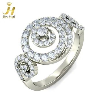 

Jinhui Unisex The Colada Ring Solid 18K White 750 Gold 0.931CT Natural Diamond Jewelry Free Engraving