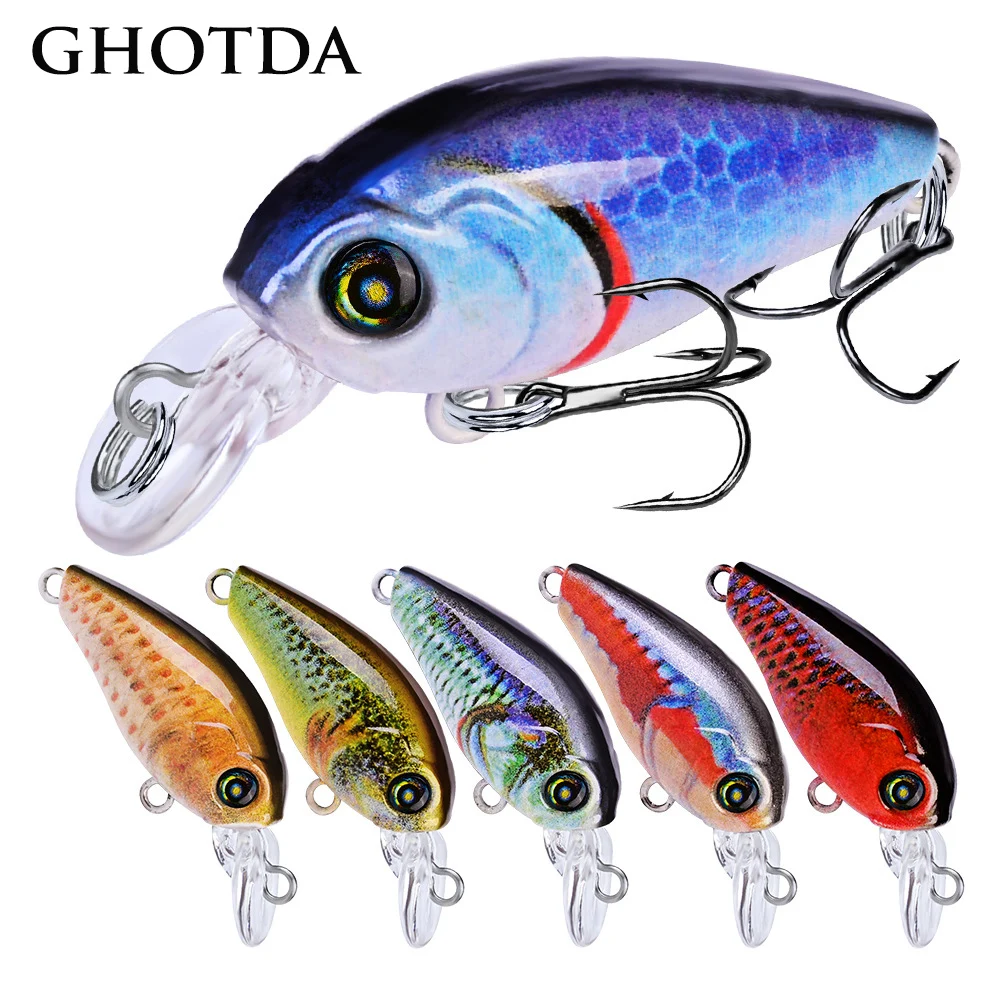 Fishing Bait 47mm 4g Topwater Fishing Lures Popper Crankbait Minnow Swimming