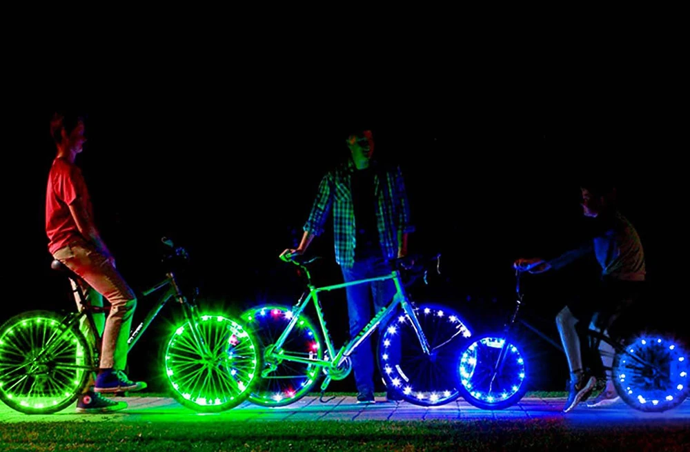 Flash Deal Waterproof 20LED bicycle spoke light 6 color string night riding decorative lights safety warning lights bicycle accessories 13