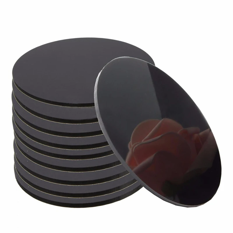 Черный 3 мм акриловые пластиковые круглые пластины лазерной резки круглое зеркало Диаметр