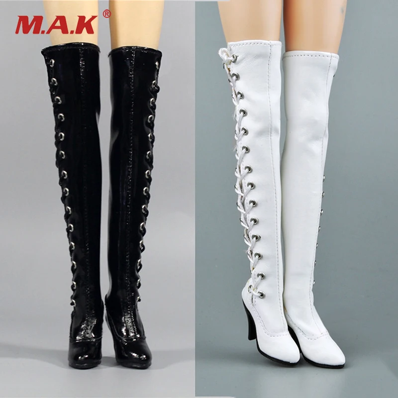 

12" action figure body model accessory toys 1/6 Scale Scale ZY1016 Female Black Straps Long Tube Women's Boots Figure Access