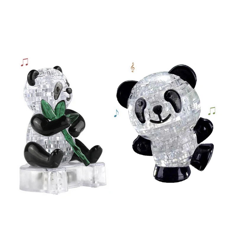 

1Set 3D Clear Puzzle Jigsaw Assembly Model Diy Panda Intellectual Toy Gift Hobby Kit New