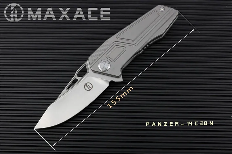 Maxace карманный нож Panzer EDC 14C28N серый лезвие с титановым покрытием