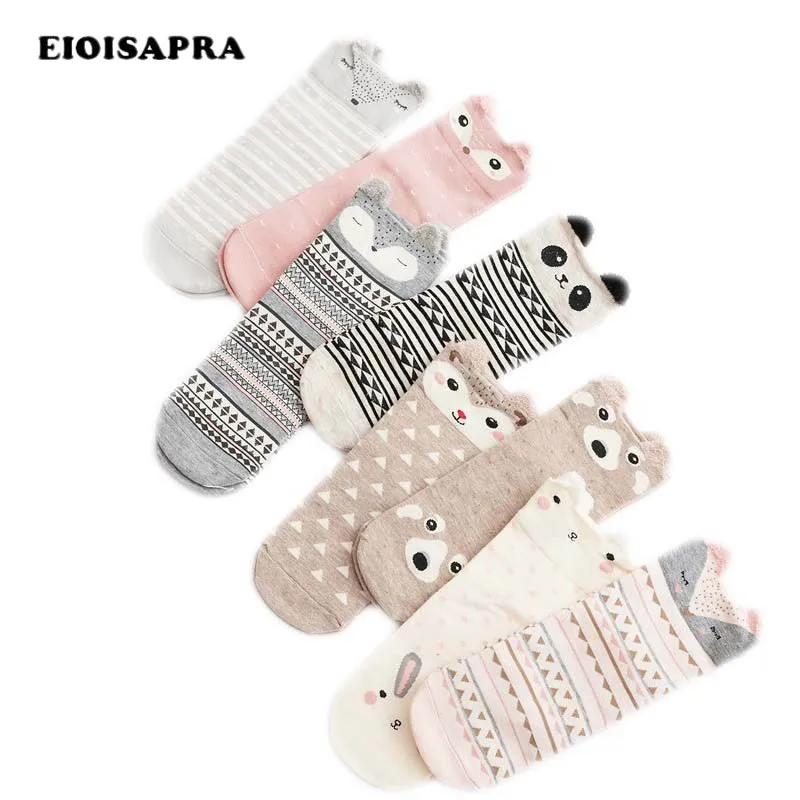 

[EIOISAPRA]Cute Panda/Rabbit Stereo Ear Socks Cartoon Creative Socks Women Animal Character Funny Socks Fashion Kawaii Sox