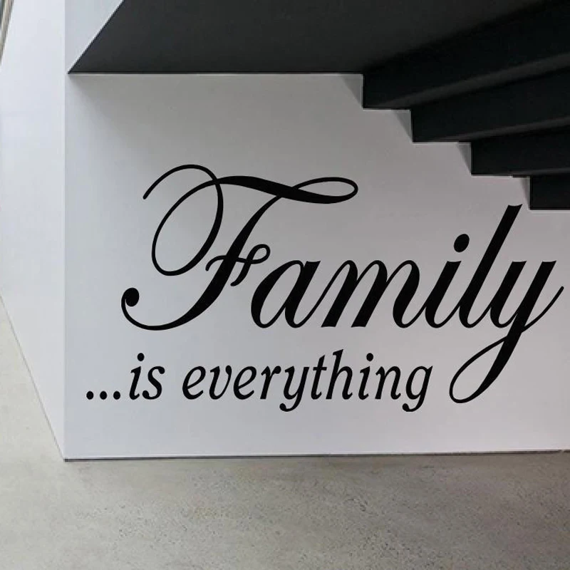 Family Is Everything Phrase Lettering Pattern Wall