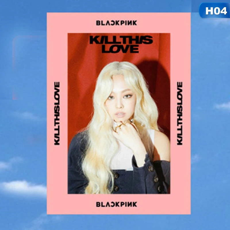 1 шт. Kpop Blackpink Kill This Love Photo Stikcy Card Jennie Lisa HD Фотокарта наклейка альбом карты с кристаллами наклейка - Цвет: H04