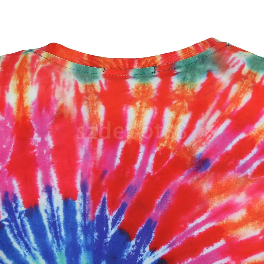 Тропический стиль Tie Dye Graphic футболка с короткими рукавами Повседневные Топы Рубашки в стиле хиппи для молодежи и мужчин