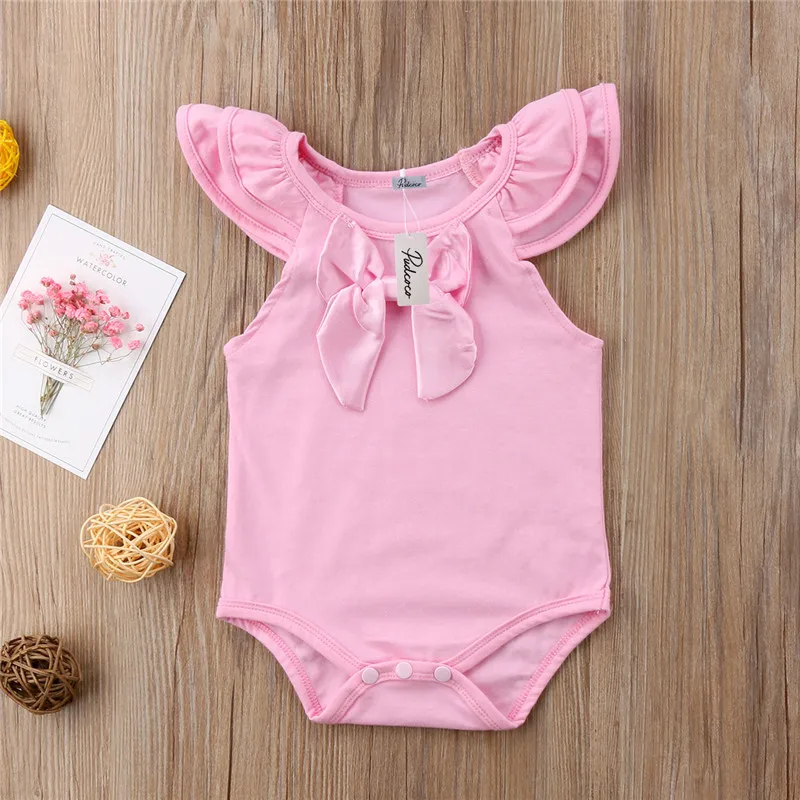 Summer New Cute Infant Baby Girls Boy Cotton Ruffles Sleeveless