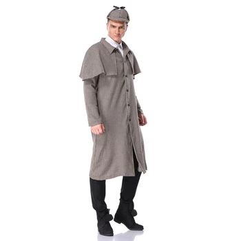 

SHERLOCK HOLMES COSTUME CAPE CLOAK HAT DETECTIVE WORLD BOOK DAY FANCY DRESS COSTUME PROP CHARACTER UNISEX