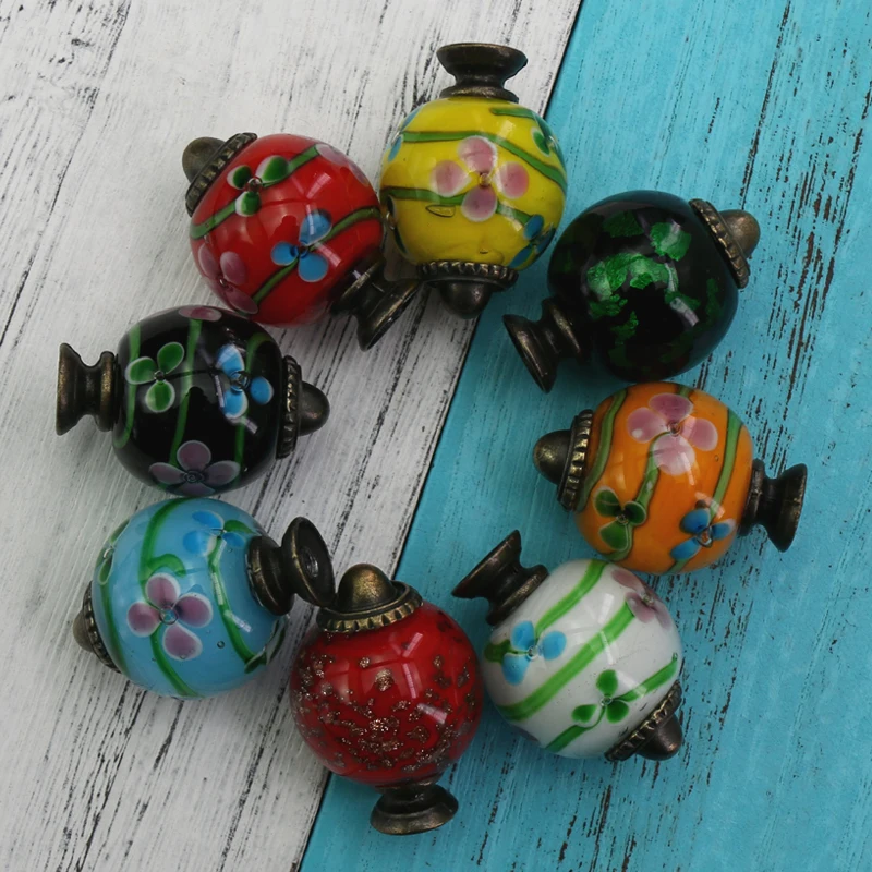 

2PCS Unique Design Hand Made Colored Glaze Drawer Knobs Perfect For Cabinet Drawer Dresser Kitchen Cupboard Door Pulls Handles