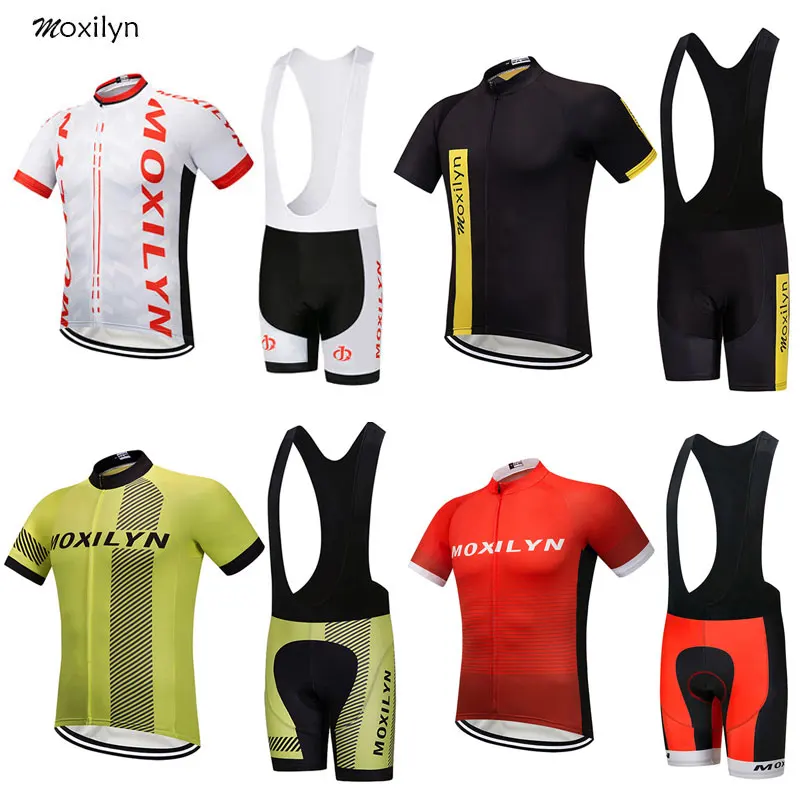 

Moxilyn 2019 Pro Team Cycling Jersey Set Cycling Clothing Bike Jersey Ropa Quick Dry Mens Bicycle Summer 9D GEL Pad Bike Shorts